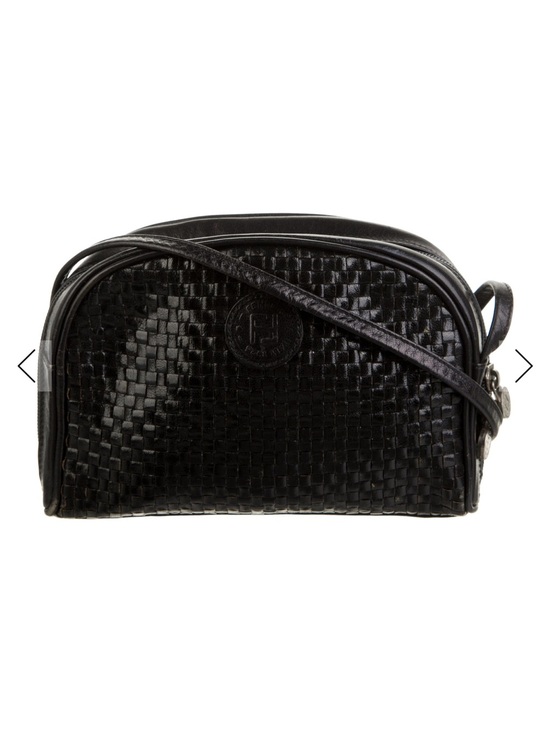 Fendi Handbags - Fendi Vintage Woven Leather Crossbody Bag Black